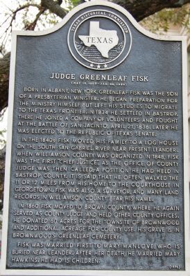 Judge Greenleaf Fisk Marker image. Click for full size.