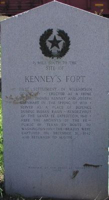 Kenney's Fort Marker image. Click for full size.