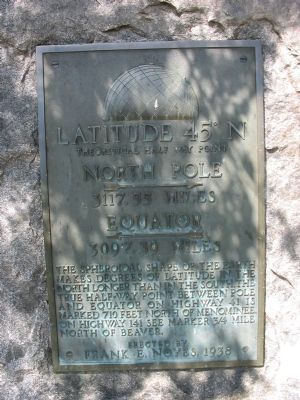 Latitude 45� N Marker image. Click for full size.
