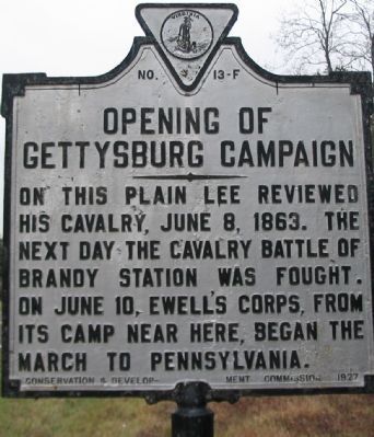 Opening of the Gettysburg Campaign Marker image. Click for full size.