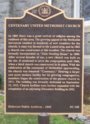 Centenary United Methodist Church Marker image. Click for full size.