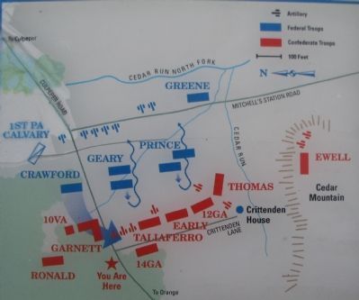 Map of the Battle of Cedar Mountain image. Click for full size.