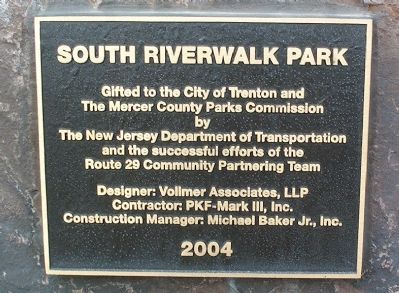 South Riverwalk Park Marker. Click for full size. South Riverwalk Park Marker image. Click for full size.