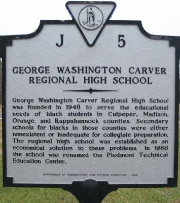 George Washington Carver Regional High School Marker image. Click for full size.