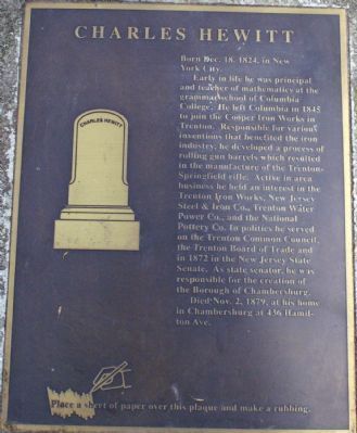 Charles Hewitt Marker. Click for full size. Charles Hewitt Marker image. Click for full size.