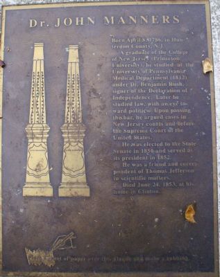 Dr. John Manners Marker. Click for full size. Dr. John Manners Marker image. Click for full size.