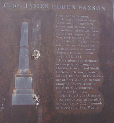 Capt. James Olden Paxson Marker. Click for full size. Capt. James Olden Paxson Marker image. Click for full size.