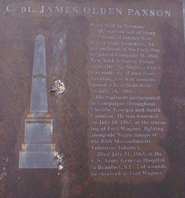 Capt. James Olden Paxson Marker image. Click for full size.