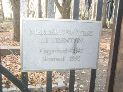 Mercer Cemetery at Trenton Marker image. Click for full size.