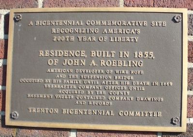 Residence of John A. Roebling Marker image. Click for full size.