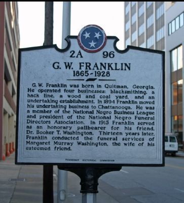 G. W. Franklin Marker - Front. Click for full size. G. W. Franklin Marker - Front image. Click for full size.