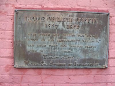 Home of Levi Coffin Marker image. Click for full size.