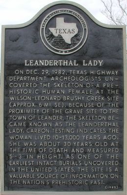 Leanderthal Lady Marker image. Click for full size.