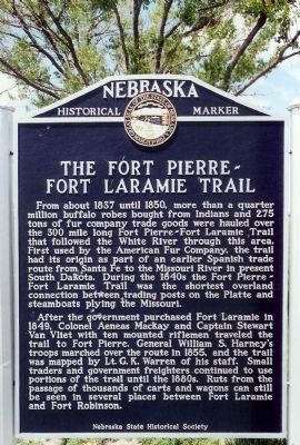 The Fort Pierre-Fort Laramie Trail Marker image. Click for full size.