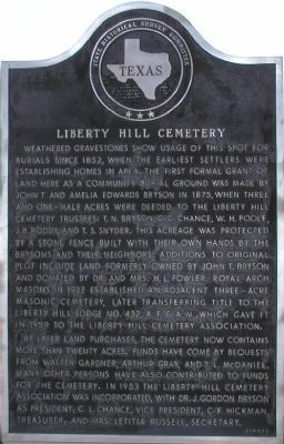 Liberty Hill Cemetery Marker image. Click for full size.