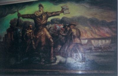 Mural of John Brown displayed in Kansas State Capitol Building image. Click for full size.
