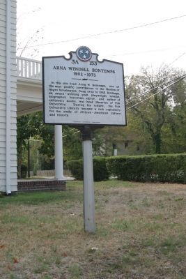 Arna Wendell Bontemps Marker. Click for full size. Arna Wendell Bontemps Marker image. Click for full size.