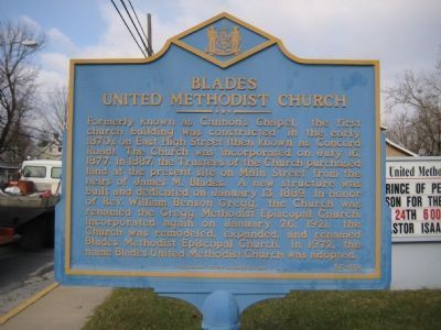 Blades United Methodist Church Marker image. Click for full size.
