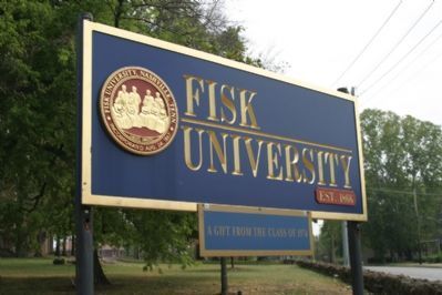 Fisk University sign, corner of Jefferson St. and 18th Ave. image. Click for full size.