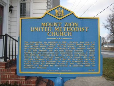 Mount Zion United Methodist Church Marker image. Click for full size.