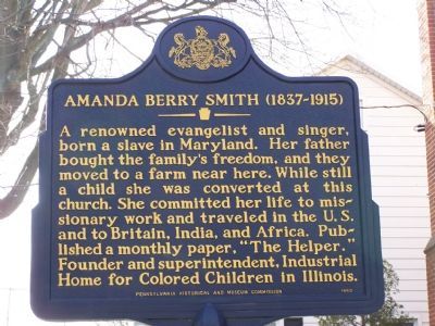 Amanda Berry Smith 1837-1915 Marker image. Click for full size.