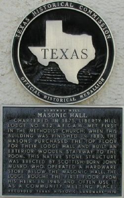 Liberty Hill Masonic Hall Marker image. Click for full size.