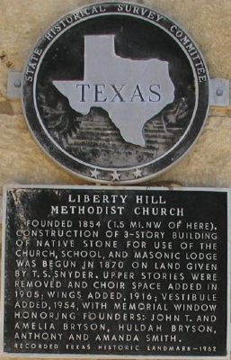 Liberty Hill Methodist Church Marker image. Click for full size.