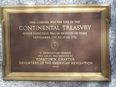 Continental Treasury Marker image. Click for full size.