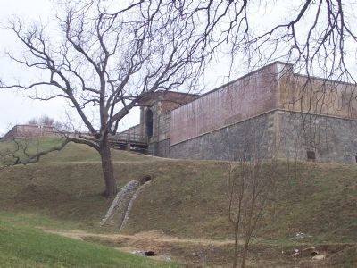 Draw bridge viewed from northeast dry moat.. Click for full size. Draw bridge viewed from northeast dry moat. image. Click for full size.