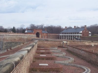 Interior of fort, seen from northwest ramparts.. Click for full size. Interior of fort, seen from northwest ramparts. image. Click for full size.