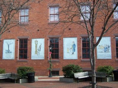 Many watercolors are displayed as murals on Cherry Lane image. Click for full size.
