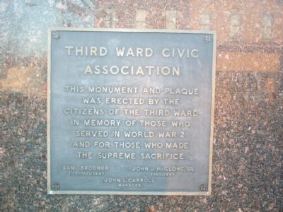 Third Ward Civic Association Marker. Click for full size. Third Ward Civic Association Marker image. Click for full size.