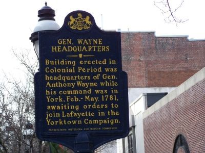 Gen. Wayne Headquarters Marker image. Click for full size.