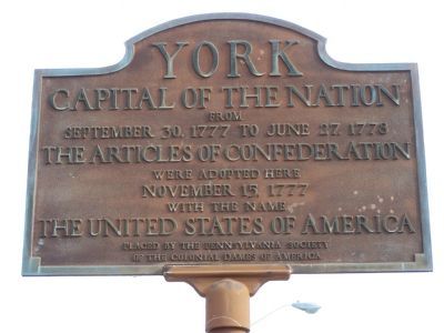 York Capital of the Nation Marker image. Click for full size.