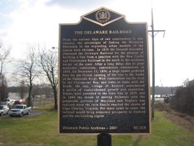 The Delaware Railroad Marker image. Click for full size.
