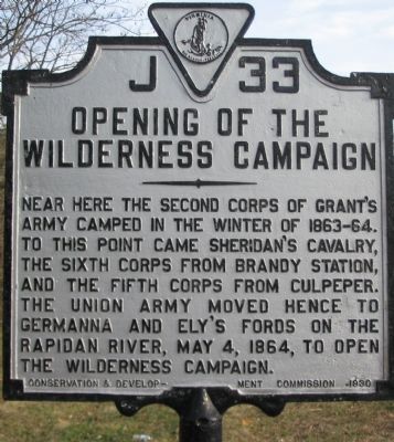 Opening of the Wilderness Campaign Marker image. Click for full size.