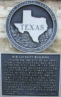 M.B. Lockett Building Marker image. Click for full size.