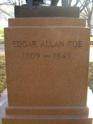 Back of the Edgar Allen Poe Marker. Click for full size. Back of the Edgar Allen Poe Marker image. Click for full size.