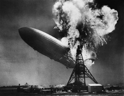 Airship Hindenburg Disaster image. Click for full size.