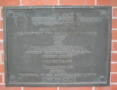The Home of Caroline Scott Harrison Marker. Click for full size. The Home of Caroline Scott Harrison Marker image. Click for full size.