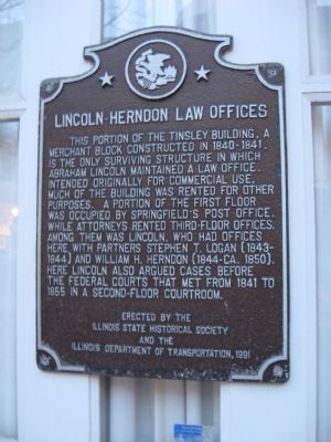 Lincoln-Herndon Law Offices Marker image. Click for full size.