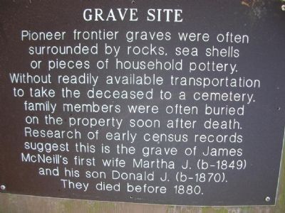 Grave Site marker at the McNeil Homestead image. Click for full size.