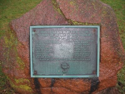 Revolutionary Soldiers of Henry County Marker. Click for full size. Revolutionary Soldiers of Henry County Marker image. Click for full size.