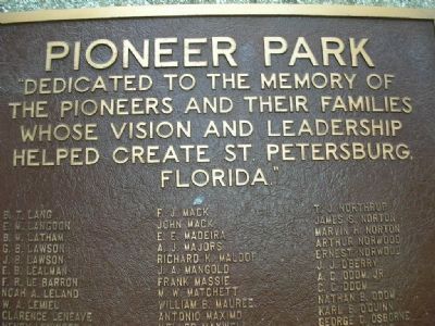 Pioneer Park Marker </b>- side 3 image. Click for full size.