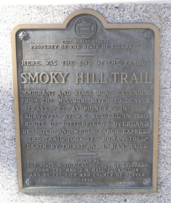 Smoky Hill Trail Marker image. Click for full size.