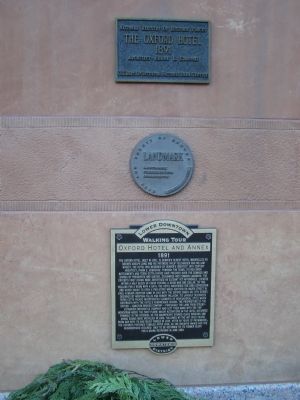 Lower Downtown - Walking Tour - Oxford Hotel and Annex and Historic Markers image. Click for full size.