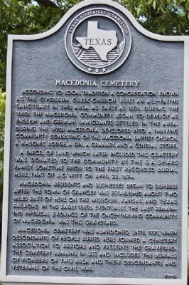Macedonia Cemetery Marker image. Click for full size.