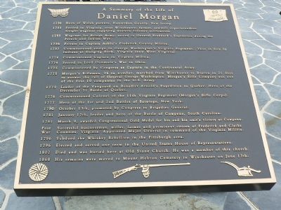 A Summary of the Life of Daniel Morgan Plaque image. Click for full size.