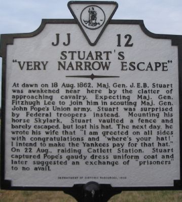 Stuart's "Very Narrow Escape" Marker image. Click for full size.