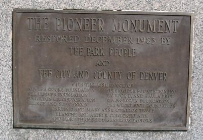 The Pioneer Monument was restored in December, 1983 image. Click for full size.